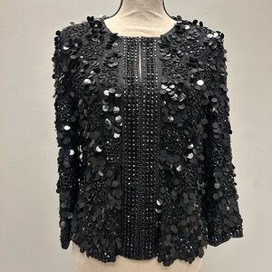 St. John- Black Sequin Embellished Jacket